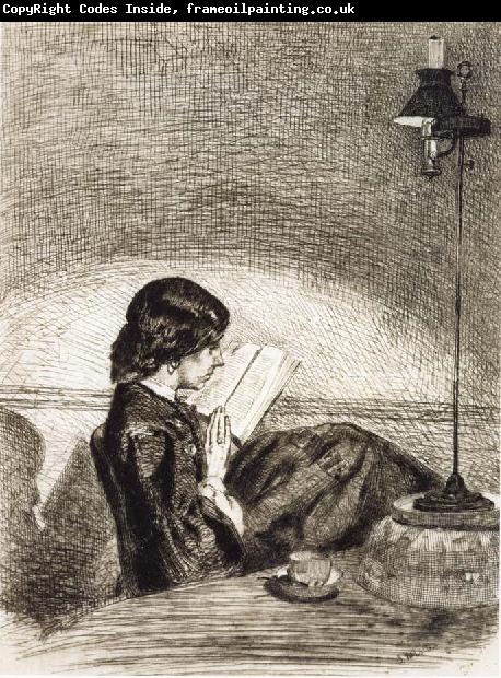 James Abbott McNeil Whistler Reading by Lamplight